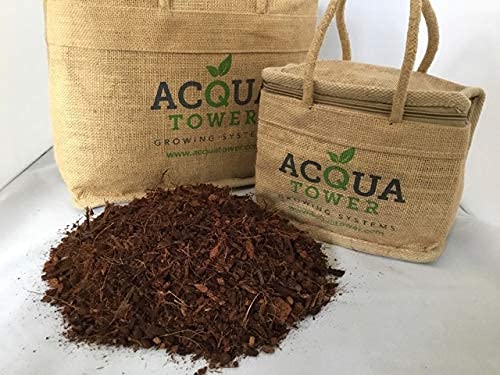 Coconut Coir Garden Compost - 8 Litres in Convenient Re-usable Hessian Bag - AcquaGarden