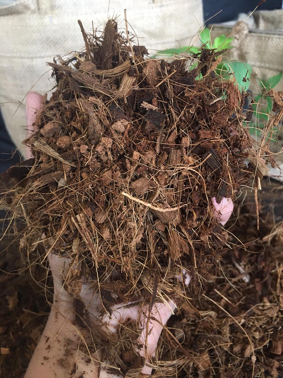 Coconut Coir Garden Compost - 16 Litres in Convenient Re-usable Hessian Bag - AcquaGarden