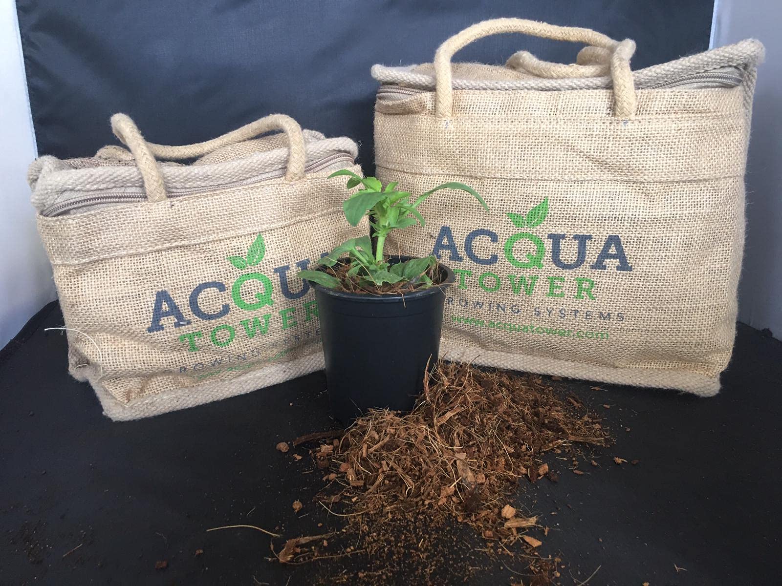 Coconut Coir Garden Compost - 16 Litres in Convenient Re-usable Hessian Bag - AcquaGarden